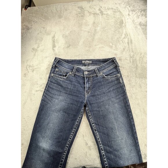 Silver Jeans Womens 31x30 Suki Surplus Boot Denim Blue Light Flap Pockets Pants - Picture 10 of 13